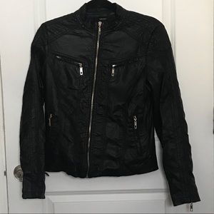 Forever 21 Black Faux Leather Jacket, L